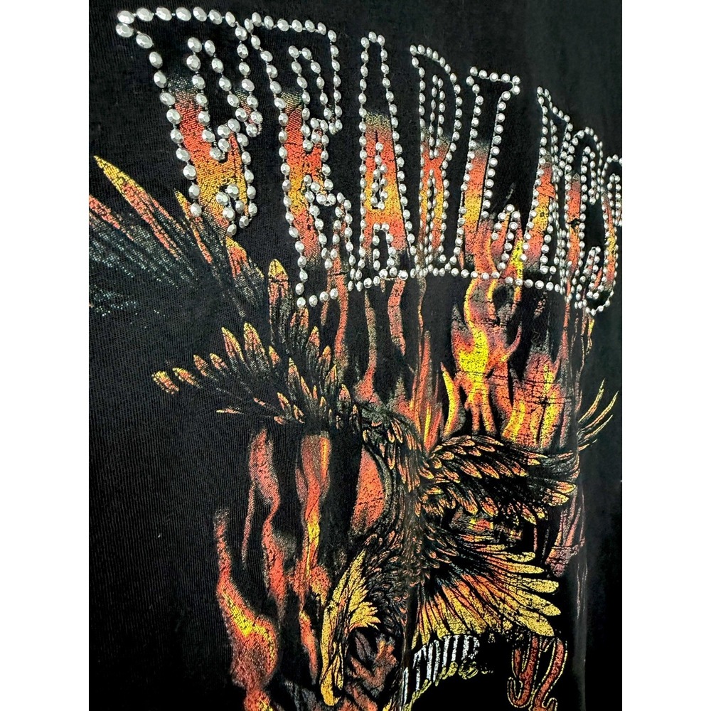 Fearless World Tour Graphic T-Shirt Women's Medium Black Eagle Band Tee - Picture 4 of 7